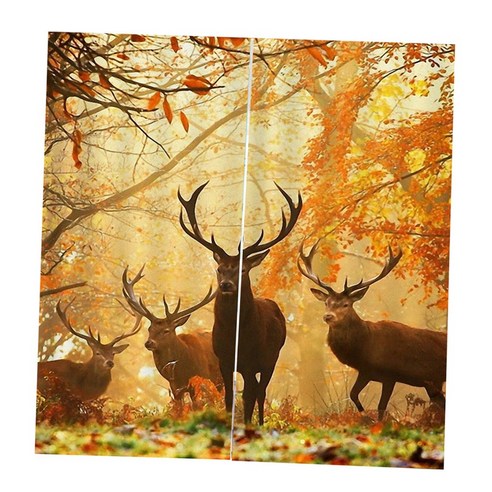 WJSHOP 2 패널 커튼 열 절연 커튼 드레이프, {"수건소재":"설명"}, Deers