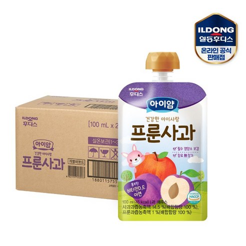 일동후디스 아이얌 건강한 아이사랑 주스 100ml, 프룬사과, 10개