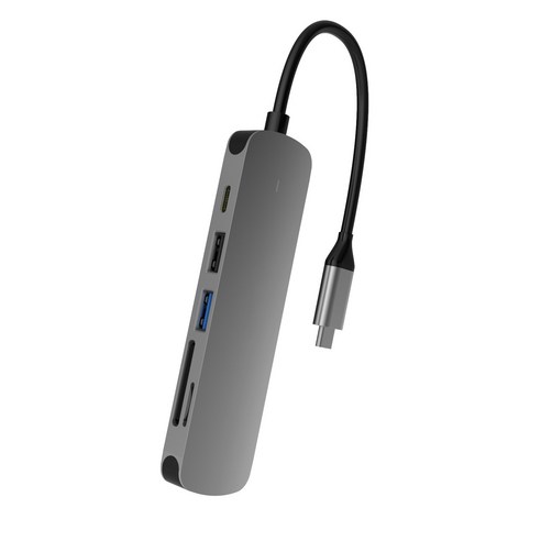 [새하영]확장 도크 6 in 1 허브 멀티 어댑터 usb hub C타입 고속전송 안정출력 플러그, 실버
