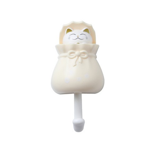 창의적인 행운의 가방 후크 강한 비스코스 무료 펀칭 귀여운 현관 열쇠 고리 벽 보관 도어 백 코트 후크, 카키색