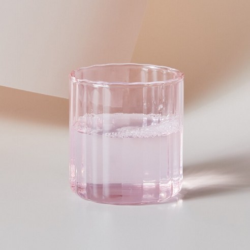 스트라이프 유리 차 사무실 잎 주스 커피 우유 컵, 핑크, 201-300ml