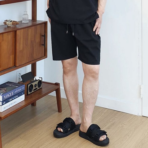 남자오버핏 남성빅사이즈 탄탄 반바지 팬츠 엠씨옴므 TT23S19_B_P