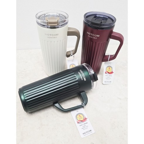 핫콤 뉴트로 머그컵, 버건디, 520ml, 1개