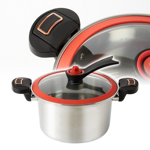 [TV홈쇼핑정품 애드크로스]독일 크루거 진공 가마솥 찜 냄비 밥솥 찌개 탕 찜기 압력 스텐 압력솥 스팀 찜솥