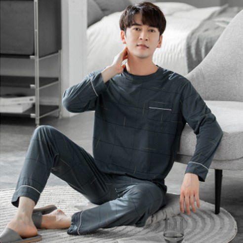 케익 -남성 홈웨어 이지웨어 잠옷 상의 하의 세트 부드러운 잠옷세트 -k37