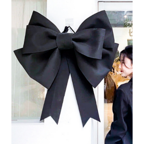 럭셔리 대형리본 대왕리본 DIY, 80cm(재단됨), 블랙