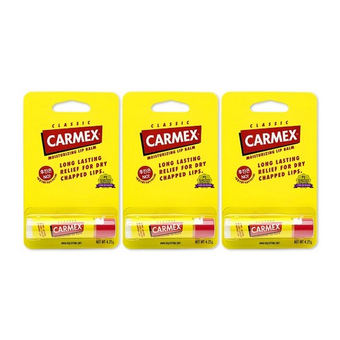 카멕스 모이스처라이징 립밤 3개묶음 CARMEX [약국전용상품], 클래식 스틱, 3개