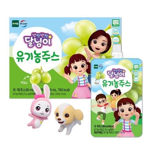반짝반짝 달님이 유기농 주스, 60개, 80ml