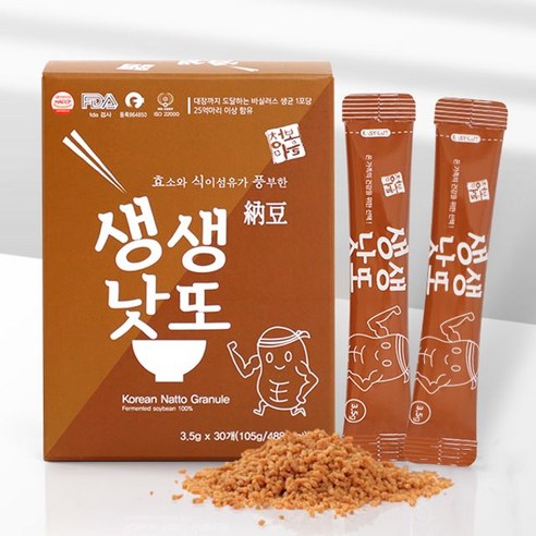 [청보마을] 프리미엄 발효 생생낫또(백태) 3.5g x 30포 / 1박스, 1개