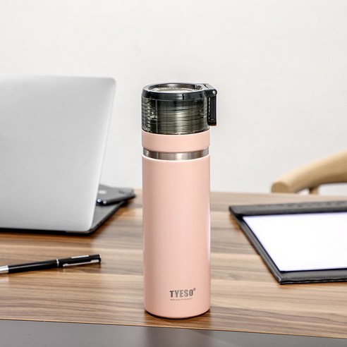 스테인레스 스틸 보온병 컵 휴대용 신선한 물 컵, 핑크, 710ML