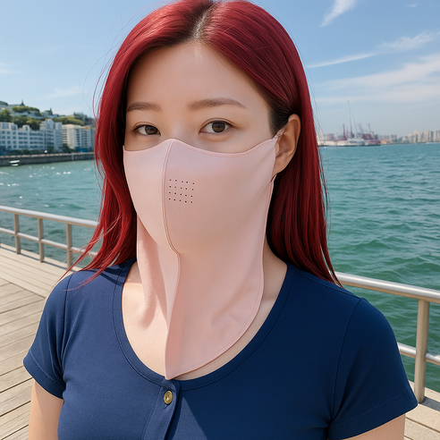 1+1 조은픽 쿨마스크 자외선차단 스포츠, 핑크, 2개