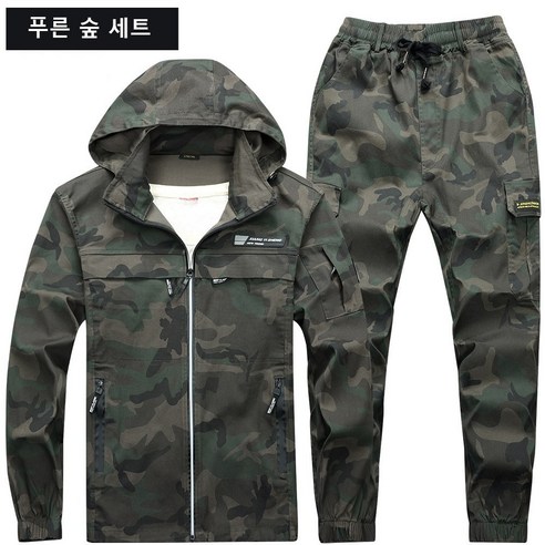 ANYOU 춘추 스판 카무플라주 세트 남성 작업복 아웃도어 전술복 방수 방풍 등산복 아웃도어 상하복세트