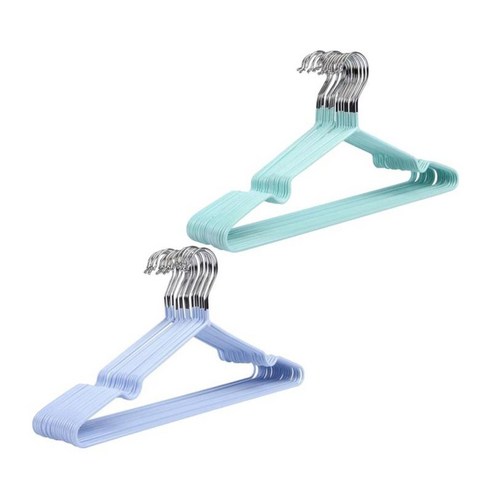 20x 비 슬립 PVC 코팅 강철 옷걸이 옷걸이 바 주최자, 설명, 40x20cm, 스틸