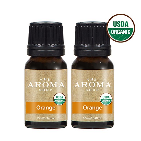 더아로마샵 USDA 천연 아로마 오일 테라피 숙면에좋은향 집중 기분전환 시너지, 오렌지, 10ml, 2개