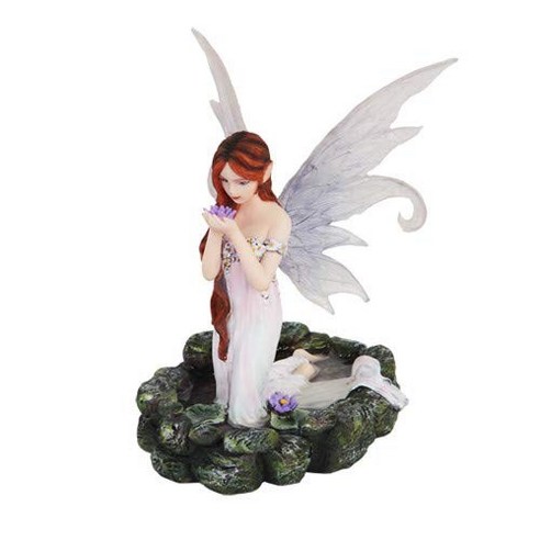 Pacific Giftware White Water Princess Fairy Kneeling in Pon 태평양 선물 용품 연못에 무릎을 꿇고 있는 급류 공주 요정 신비로운 조각