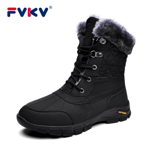 FVKV 스노우 부츠 남성용 플러스 벨벳 방한 신발 따뜻한 캐주얼 면화