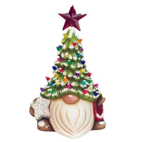 Bastera 크리스마스 트리 그놈 산타 클로스 수지 얼굴이없는 드워프 동상 장식 새해 선물, 색상