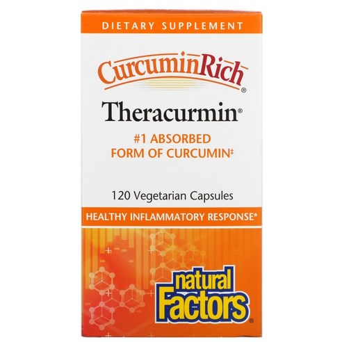 테라큐민  네추럴 펙터스 Natural Factors CurcuminRich Theracurmin 베지 캡슐 옵션확인필수, 30 개