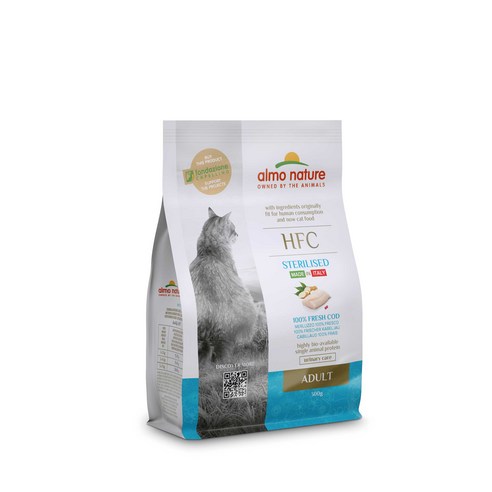 고양이삼총사 알모네이쳐 HFC 고양이 건사료 어덜트 스테릴라이즈드 대구300g 1.2kg 생육 영양사료 반려묘 주식(유통24.09.30), 1개, 300g, 대구