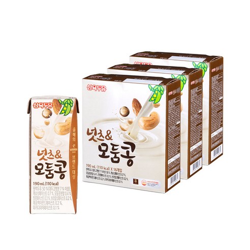 삼육두유 넛츠 앤 모둠콩, 190ml, 64개