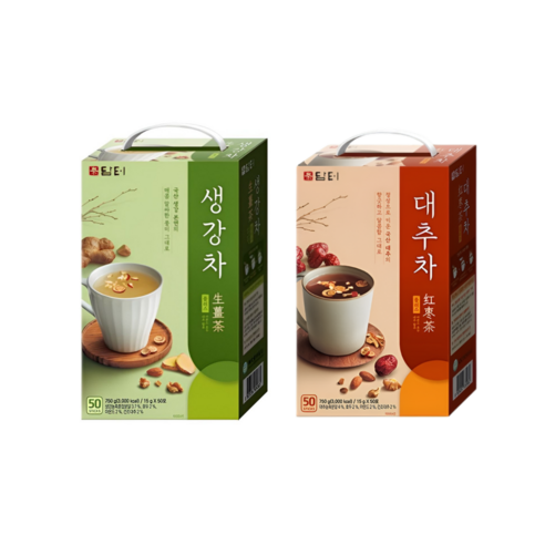 담터 생강차 50Tx1개 + 담터 대추차 50Tx1개, 1개, 15g 오뚜기생강차1