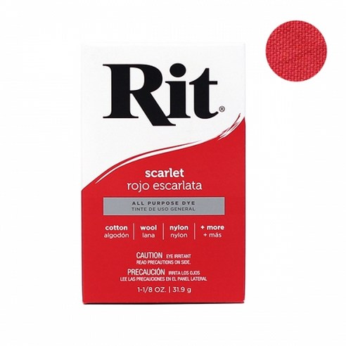 RIT DYE 리트다이 섬유 면 전용염색 라탄, 파우더(31.9g), Scarlet