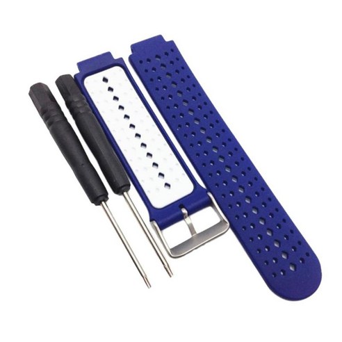 Garmin 포어 러너 용 교체 밴드 220 230 235 620, 블루  and amp 화이트, 실리콘