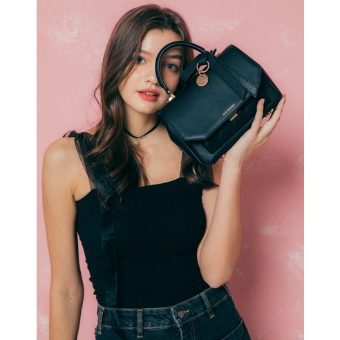 22FW [BONNIE] 블랙 퀼팅배색 소가죽 미니사첼백 JLBA2F180BK