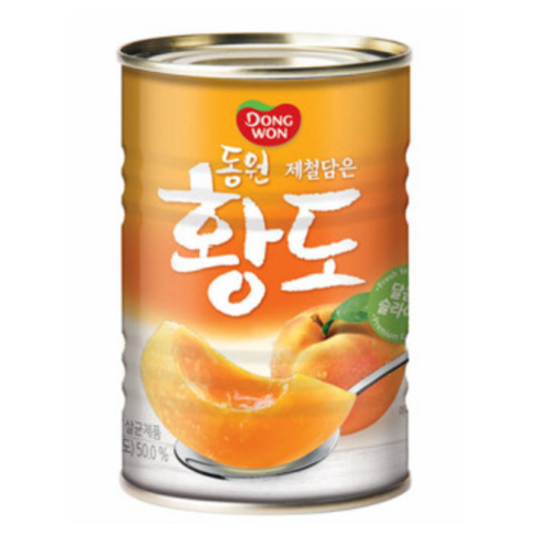 동원 황도 슬라이스 복숭아 통조림, 400g, 5개