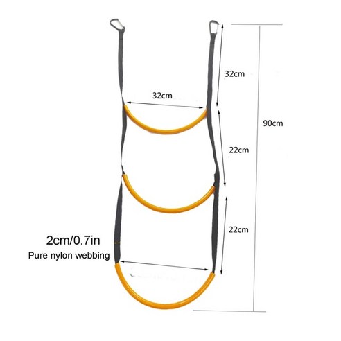 휴대용 보트 탑승 로프 줄사다리 카약 모터 카누웨이크보드 요트 장비, 90cm 3단 부산요트투어