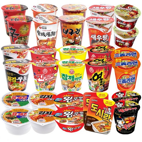 컵라면 15종 30개입 (육사발2+김치육사발2+신2+안성2+범벅2+튀김2+새우2+너구리2+진매2+참깨2+열2+불닭2+삼양2+도시락2+미니왕2), 1개