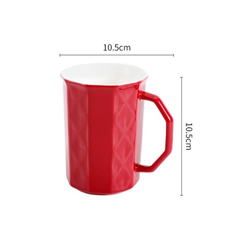 DFMEI.커피잔 세트요.Coffee cup set세라믹 머그컵 컬러 북유럽 컵 심플 대용량 가정용 컵 오피스 물컵 선물입니다, 빨간색, DFMEI.401-500ml.