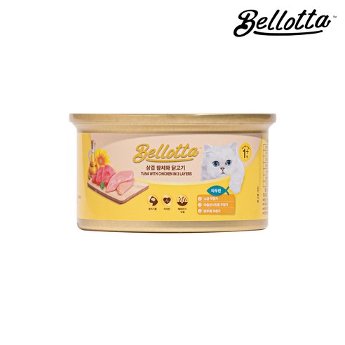 벨로타 캣 프리미엄 습식캔 삼겹 참치와 닭고기, 85g, 24개