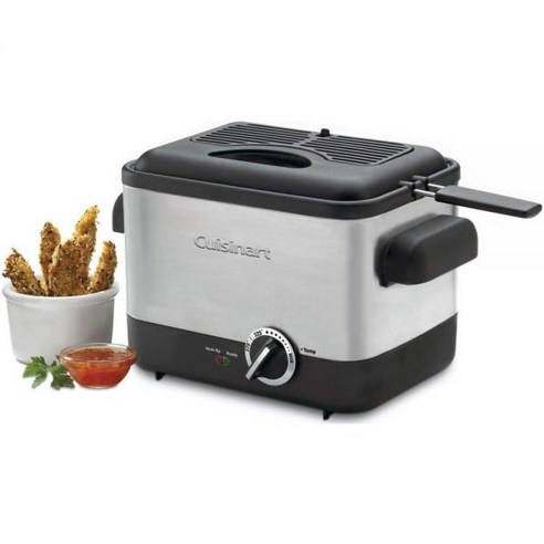 미국 쿠진아트 에어프라이어 오븐 Cuisinart Compact Stainless Steel Deep Fryer | 1.1-Liter 249397, 1개