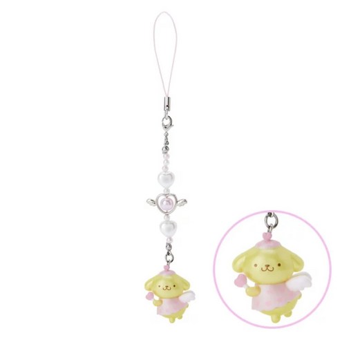 [Sanrio] 산리오 캐릭터 Angel Beads Key Ring 꿈꾸는 천사 비즈 키링 키홀더 열쇠고리 Pom Pom Purin 폼폼푸린, 1개