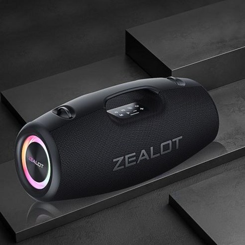 블루투스스피커 Zealot S78 100W 무선 스피커 DSP 기술 드림 라이트 야외 휴대용 서브 우퍼 듀얼 페어링 24000mAh, 1) Zealot S78 HEI  스피커