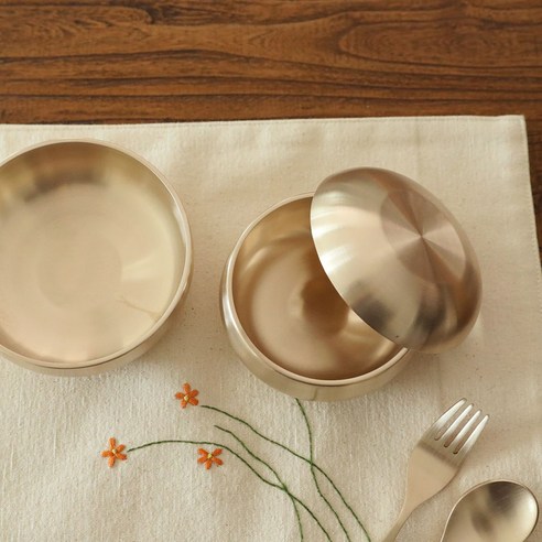 명성유기 방짜 유아 옥공기대접세트: 건강과 행복을 담은 우리 아이 첫 식기