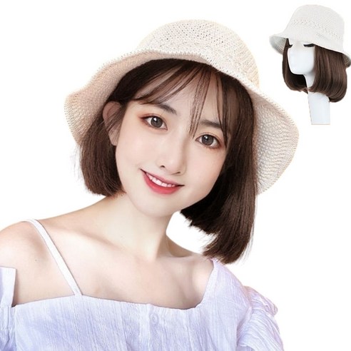 이쁘다샵 가발위드 통기성 좋은 니트 짜임창 모자가발, 골드브라운, 1개