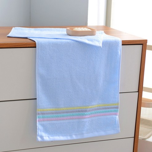 KORELAN 수건 일용품 순면 가두 흡수 미모 클렌징 티슈 맞춤형 로고, 223 블루, 34*74cm