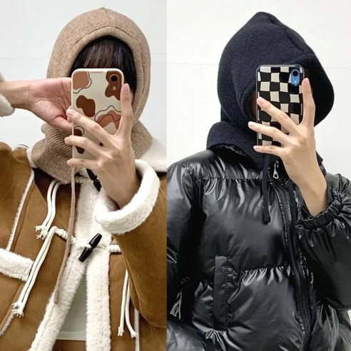 여성 바라클라바 니트바라클라바 겨울 자전거바라클라바 넥워머 블랙 겨울바라클라바 겨울워머, 1개