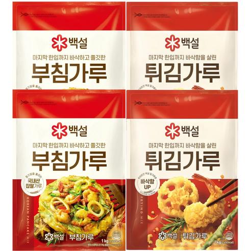 부침가루 1kg x 2개+튀김가루 1kg x 2개, 1세트, 4kg