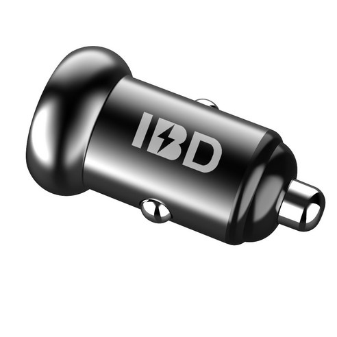 듀얼 USB 금속 자동차 충전기 블랙 미니 자동차 충전기 빠른 충전 소형 휴대용 자동차 충전기, IBD331-Q3