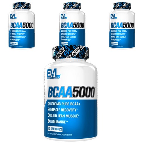 EVLUTIONNUTRITION BCAA 5000mg 캡슐, 240정, 4개