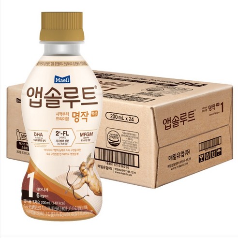 프리미엄 아기 분유 액상형 명작 1단계 200ml 24개 (0개월 ~ 6개월) POWDEREDMILK DHA HMO MFGM 아기 신생아 미만 분유 모유 구성성분