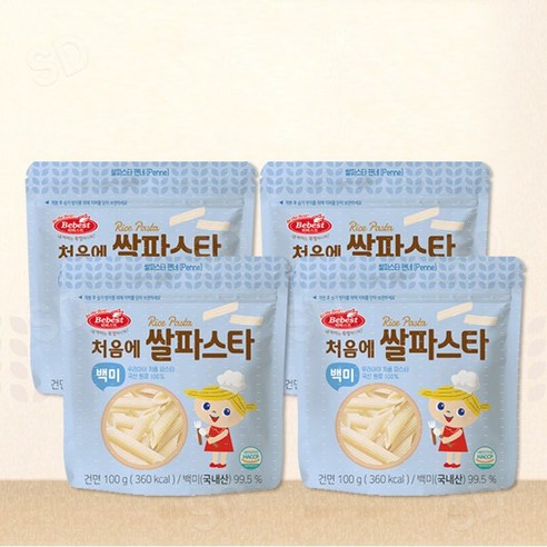 베베스트 처음에 쌀파스타 백미, 100g, 4개