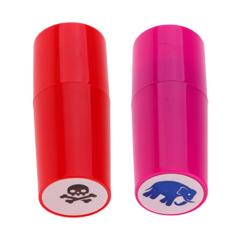 YSSHOP 2 조각 Colorfast 빠른 건조 골프 공 Stamper 마커, 53x21mm, 설명, 코끼리 해골