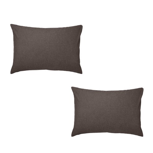 무인양품 MUJI 면 플란넬 베개 커버 2P, 다크브라운