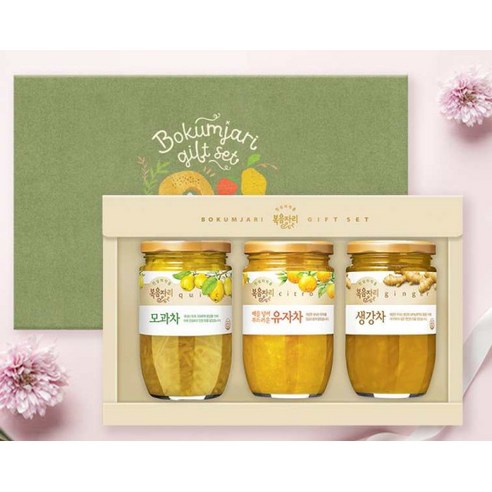 [복음자리] 과실차 3종 선물세트(유자차 생강차 모과차), 과실차세트, 상세 설명 참조, 1개