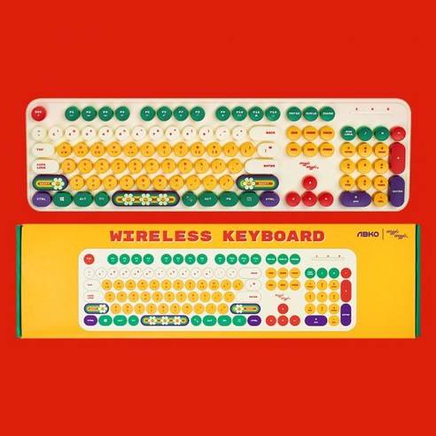 [위글위글X앱코] 무선 타자기 키보드 - Color Mix 289969