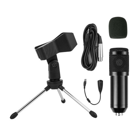 팟캐스트용 방송 스튜디오 녹음 콘덴서 마이크 키트 USB 케이블, {"사이즈":"150x46cm"}, {"색상":"블랙"}, {"수건소재":"금속"}